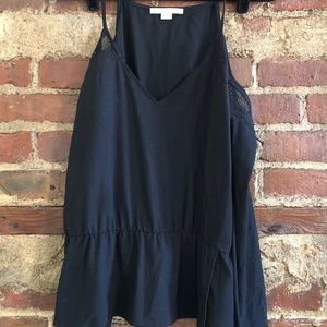 Cooper & Ella Black Long Sleeved Cold Shoulder Top